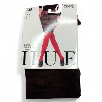 Hue Super Opaque Tights - Espresso - Size 1 - New With Tags 1 Pair