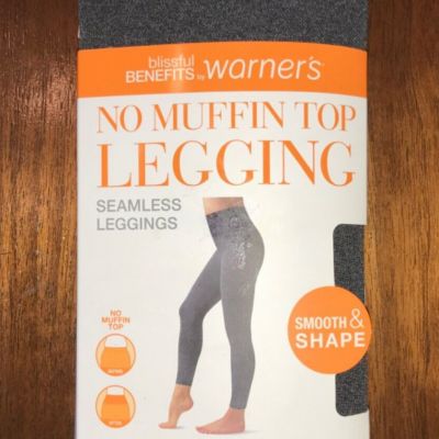 WARNERS BLISSFUL BENEFITS SZ XS DARK GRAY NO MUFFIN TOP LEGGINGS SEAMLESS NWT