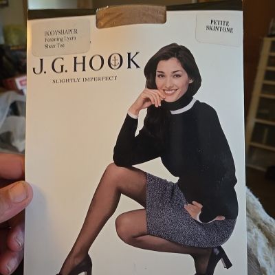 J.G. Hook Slightly Imperfect Sheer Toe Bodyshaper Nylons In Petite Skintone