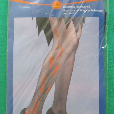 Halloween Pantyhose Costume Flame Fire Tights Hosiery Cosplay Adult NOS Vintage