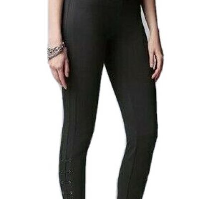 Simply Vera Wang Womens Black High Rise Lace Up Knit Leggings Plus Sz XXL NWT