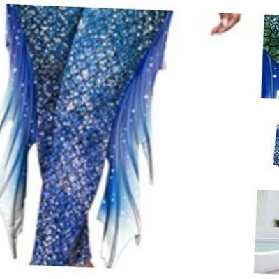 Mermaid Yoga Print Leggings for Women Plus Size Fish Scale Large Blue-green