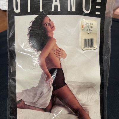 Gitano Hosiery Hose Tights Back Seam  Black Size B Vintage 1980's New Nylons