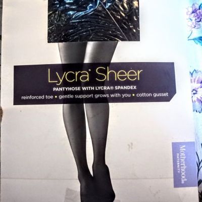 MOTHERHOOD SIZE L MATERNITY PANTYHOSE LYCRA SHEER BLack Large NIP