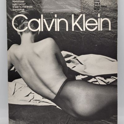 NEW Calvin Klein Pantyhose Vintage 1985 DOVE Grey Gray Size B Daytime Sheer