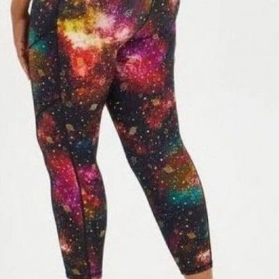 Plus Size Torrid 4X Space Galaxy Cropped Workout Leggings Pockets  NEW W/O Tags