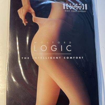 Wolford Logic no waist band Tights Stockings Nearly Black Medium 18223 NEW