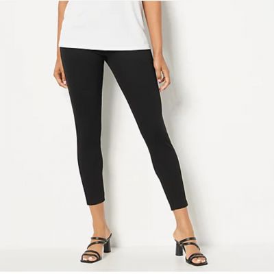 Women with Control Black Petite 16 St.Tropez Twill Legging w/ Pockets  A516506