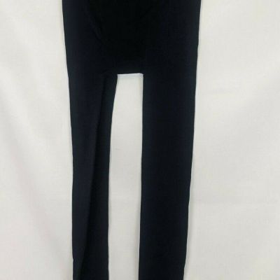 Plush Full Foot Fleece Lined Tights, Navy, Women's S/M