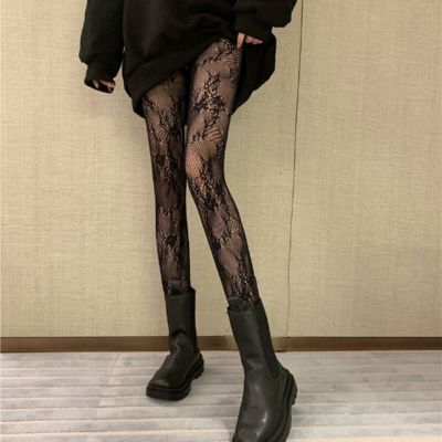 Women Hollow Bottoming Stockings Sexy Flower Design Hosiery Japanese Style Lace