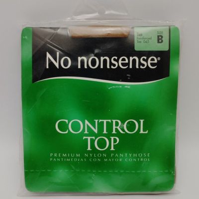 No Nonsense Pantyhose Size B Control Top Comfort TAN 045 Reinforced Toe