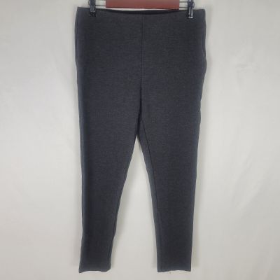 Ann Taylor Leggings Womens 10 Charcoal Mid Rise Side Zip Pants Stretch