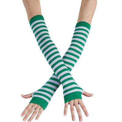 Patricks Day Thigh High Socks Pantyhose Arm Warmers Shamrock Party Costume