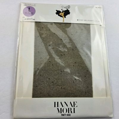 Vintage Hanae Mori Textured Pantyhose Dark Grey Japan Size L Rare