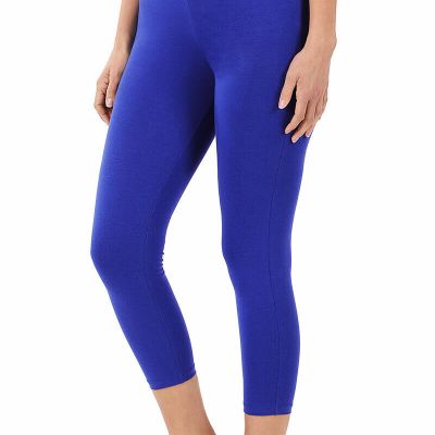 Zenana Capri Cropped Leggings Yoga Pants Cotton Stretch  S-XL Plus 1X-3X    1875