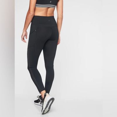 Athleta Contender Laser Cut 7/8 Tight black small workout