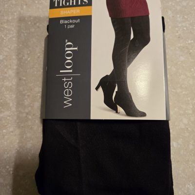 West Loop Shaper Blackout 1 pair Size Small Black Tights New NIP No Show