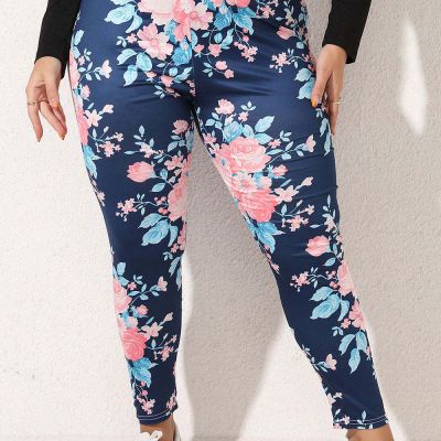 Plus Size Floral Print Legging