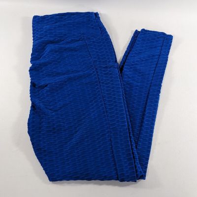 New Look Sport Butt-Scrunch Textured Honeycomb Waffle Blue Leggings Size 2X