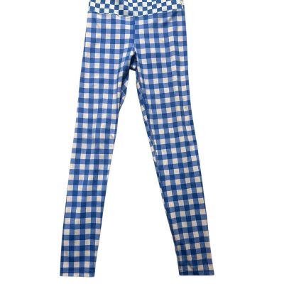 Beach Riot Women's Set Audrey Top + Piper Leggings Blue Dazzling Check Medium