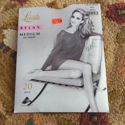 New Levante 20 Denier Relax Medium Leg Relief 1 Small Gray Gris Grey Made Italy