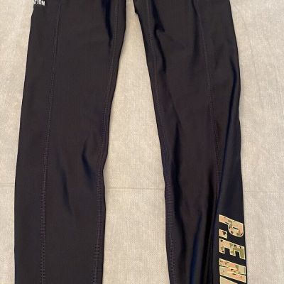 PE Nation Womens Leggings Black Camo Accent Active Athletic Size S/P