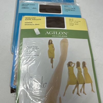 Gaymode Seamless Arresta-Run Agilon Sheer Stockings 10.5 Avg Coffee Bean x 3 Lot