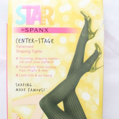 Star Power by Spanx Women's Center-Stage Shaping Tights DM3 Black Size E NWT