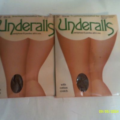 (Lot of 2) UNDERALLS PANTYHOSE & PANTIES ALL IN ONE - SUNTAN SIZE C-D **NEW**