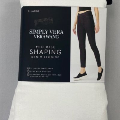 Women's Vera Wang Plus Size Mid Rise Shaping White Denim Leggings