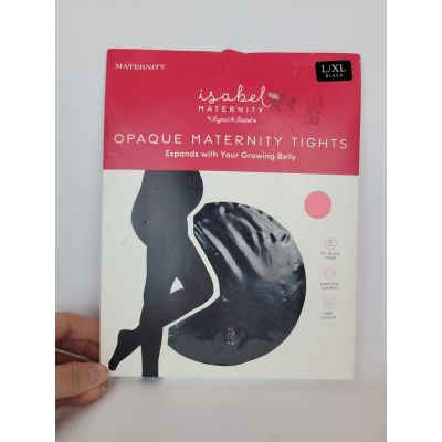 Isabel Maternity Opaque Maternity Tights - Women's Pregnancy Black Tights L/XL