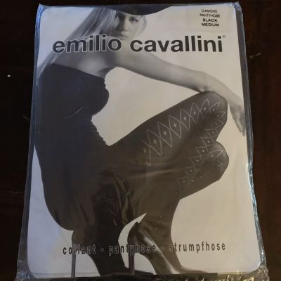 Emilio Cavallini firenze Italy Diamond fashion tights Pantyhose black Medium