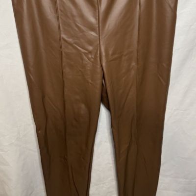 Fashion Nova Faux Leather Legging Brown- Size XL