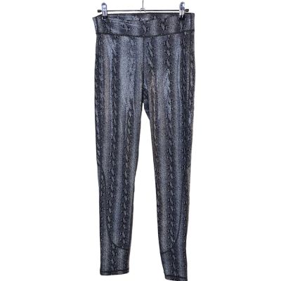 Joes Jeans Rythm Leggings Womens Large Gray Black Snake Print Shiny Sexy