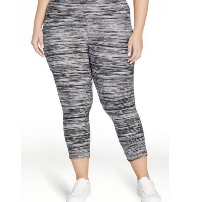 Terra and Sky Grey Space Dye High Rise Capri Leggings 1X (16W-18W) NWT