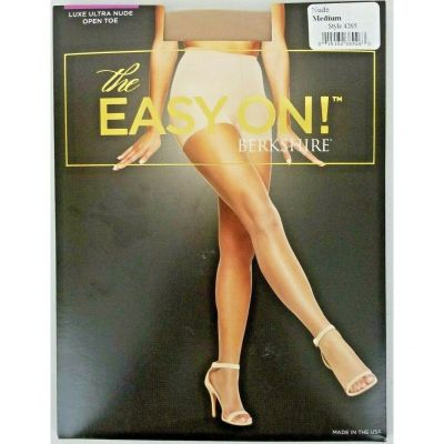 Berkshire Hosiery The Easy On Luxe Ultra Nude Sz M Style 4265 Open Toe Pantyhose