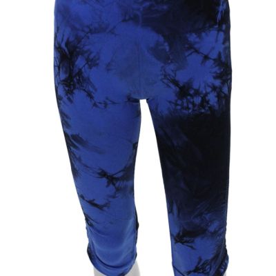 Lululemon Womens Tie Dye Print Pull On Cropped Leggings Blue Black Size 6