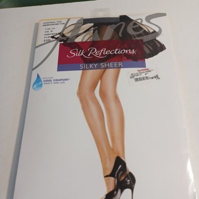 silk reflections pantyhose Control Top Barely Black Size EF