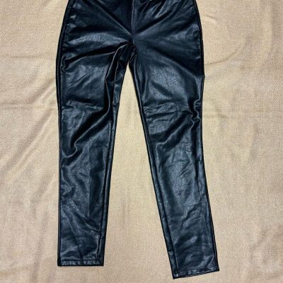 BBJ Los Angeles Faux Leather Leggings Women's Large Black