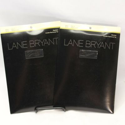 Lane Bryant Daysheer Pantyhose Black Size C 170-200 lbs   2 pair