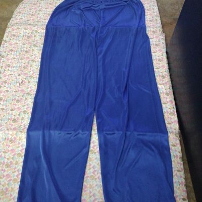 Women's Cute Leggings Shiny Blue Size Medium.