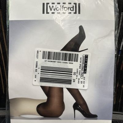 Wolford Satin Opaque 50 Tights Black Size Small 18379 New In Package Sealed