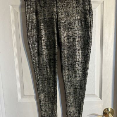 Torrid Women's Black & Gold Knit Leggings sz 0 Stretch 25