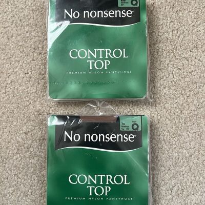 No Nonsense Premium Control Top Pantyhose-Tan (113) & Nude (877)-Size Q-Lot of 2