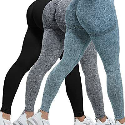 3 Piece Workout Leggings Sets for Women, Gym Medium 3 Packs - Black/Gray/Blue1