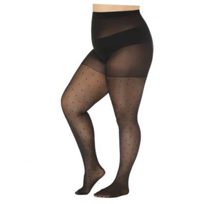 Polka Dot Plus Size Tights for 3X-Large-4X-Large Plus Black-small Polka Dot