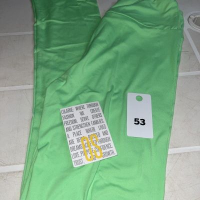 Lularoe OS Leggings New Solid Bright  Green Color