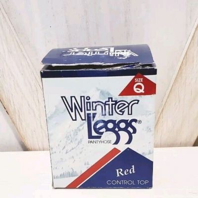 Winter Leggs Pantyhose Red Colored Size Q,  Smooth Fitting Nylons Vintage