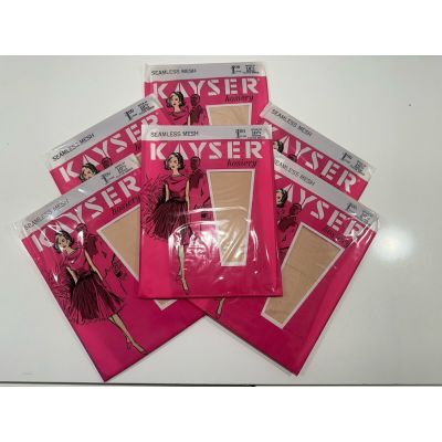 VINTAGE Kayser Hosiery Seamless Mesh-Clear Beige Sz10.5 X 6 *NEW