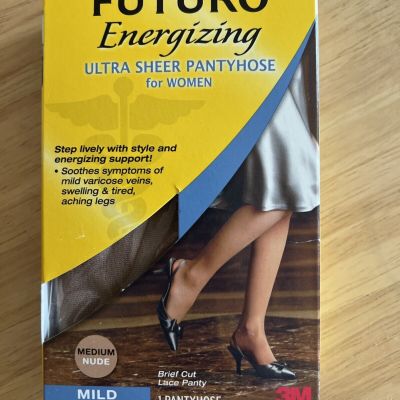 FUTURO Energizing Ultra Sheer Pantyhose Medium Nude Mild Compression